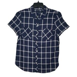 Tommy Hilfiger navy and white plaid shirt sz M